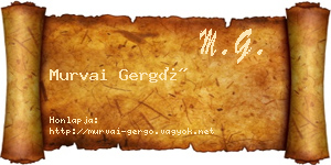 Murvai Gergő névjegykártya